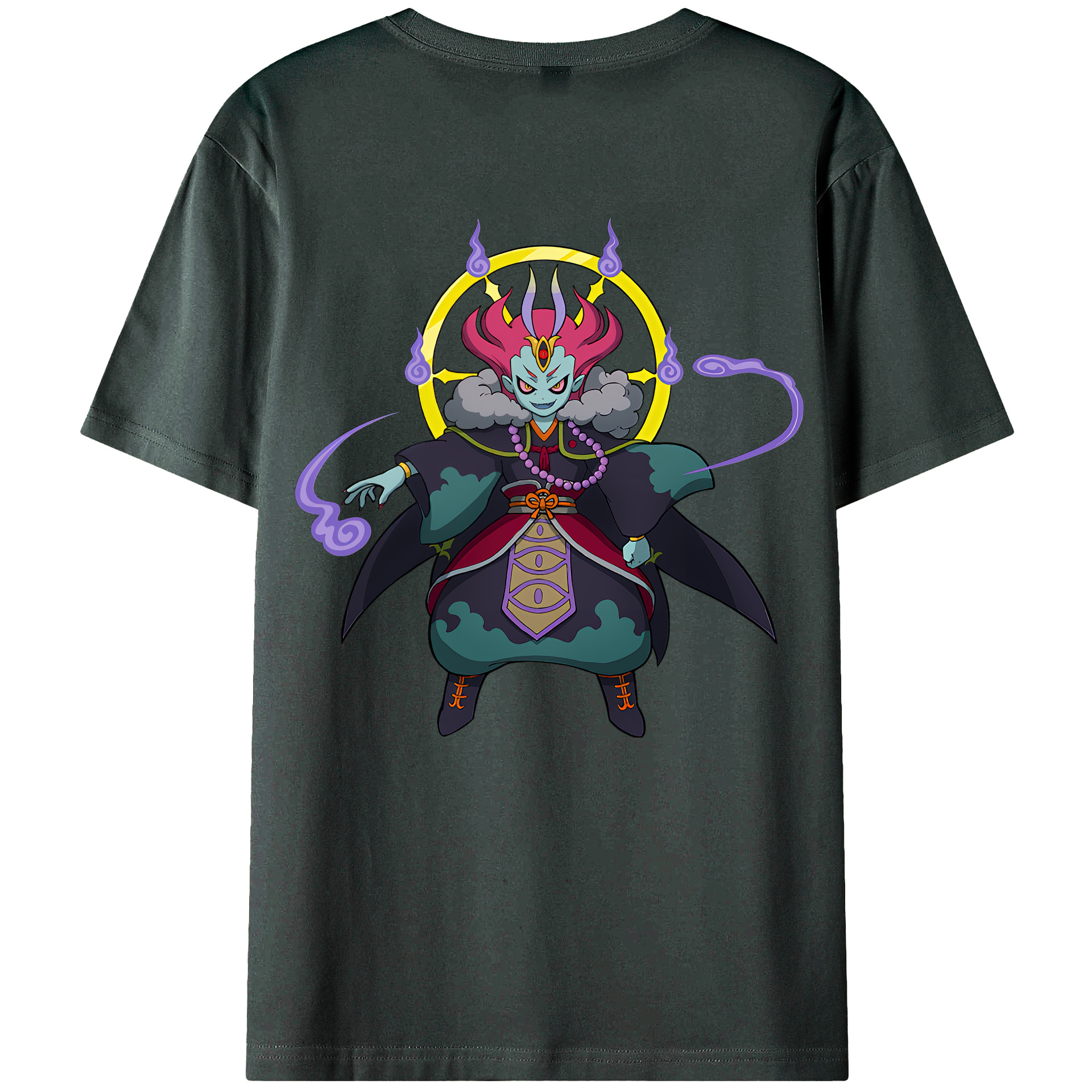 （画像用） 妖怪ウォッチ Yo-kai Watch 綿100％ メンズ半袖Tシャツ（バックプリント） 通気性